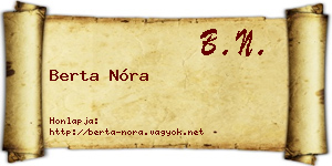 Berta Nóra névjegykártya