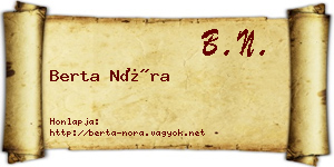 Berta Nóra névjegykártya