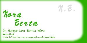 nora berta business card