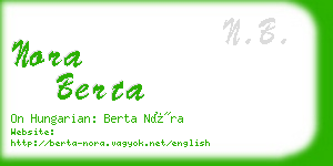 nora berta business card